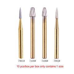 10pcs Dental FG Tungsten Carbide Bur Trimming&Finishing for High Speed Handpiece