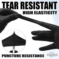 guantes desechables de nitrilo negro sin polvo ni latex examen 3 mil