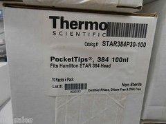 1 BOX OF 10 RACKS OF 384 EACH OF THERMO SCIENTIFIC POCKET TIPS, STAR384P30-100