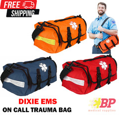 Dixie EMS First Responder On Call Trauma Bag With Reflectors – Blue/Red/Orange