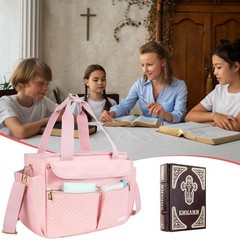 Bible Bag for Women with Shoulder Strap,Bible Carrying Case,Church Bag with M…