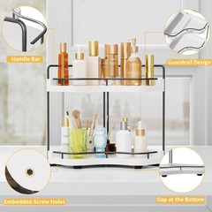 Aollewoiti 2-Tier Corner Bathroom Counter Organizer with Embedded Screw Holes, S