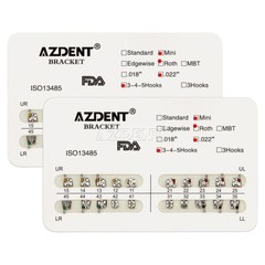 20X Dental Orthodontic Brackets Brace Metal Mini/Standard MBT/Roth 022 Hooks 345