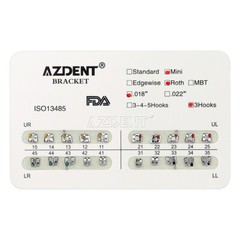 20pcs Dental Orthodontic Brackets Mini/Standard MBT/Roth 022/018 Hooks 3/345