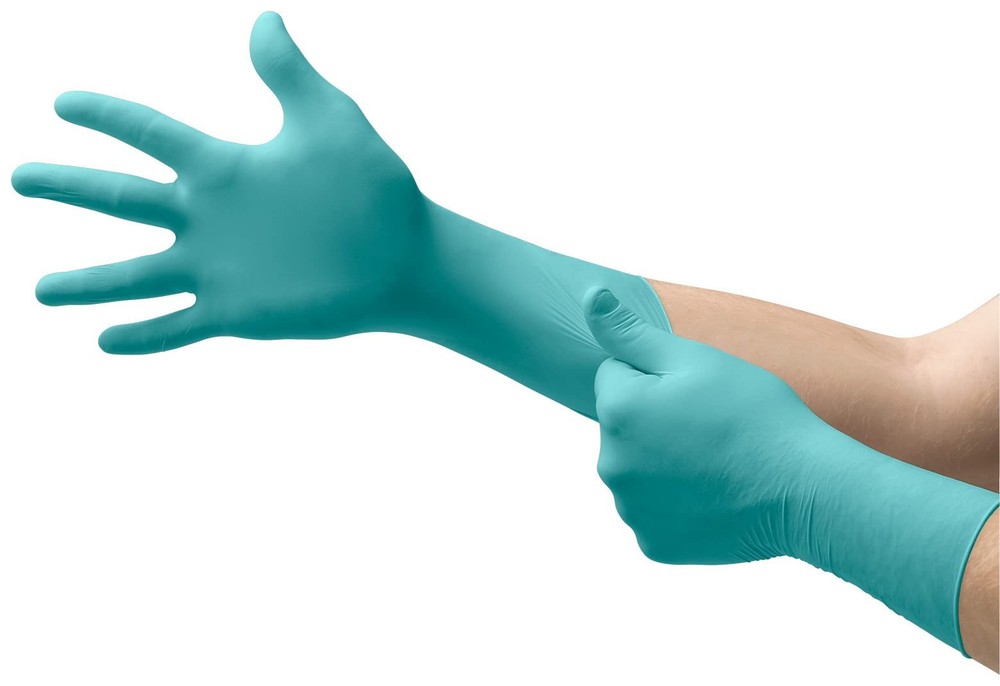 Microflex N89 Green Nitrile Gloves Medium Extended Cuff 50 Pack Powder Free