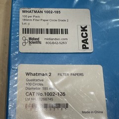 Whatman Qualitative Filter Paper Circles 185mm Diameter 1002 185 Box of 100 New