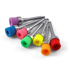 100pcs Dental Nylon Bowl Polishing Polisher Prophy Brushes Latch Soft Flat