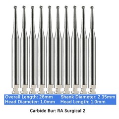 Vakker 10PC/PACK Dental Low Speed Carbide Burs Latch Type LA RA SURG