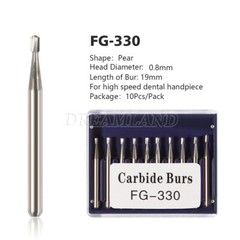 FG # 330 Dental Carbide 19mm Burs (10pcs Pack)
