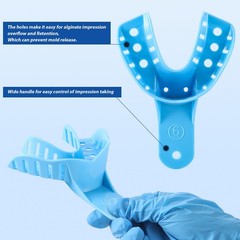 AZDENT Dental Autoclavable Impression Trays Perforated Plastic 12Pcs/Bag