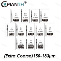 Dental Bur Diamond Burs Taper Flat End Nail Filing Drills For High Speed FG1.6mm