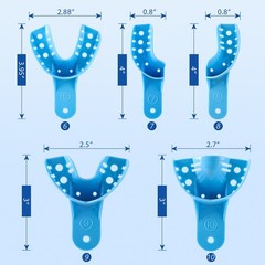 AZDENT Dental Autoclavable Impression Trays Perforated Plastic 12Pcs/Bag