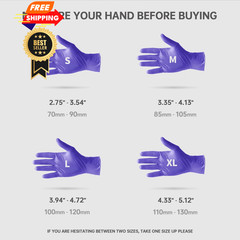 Medguy Medical Nitrile Exam Gloves, 4.5 Mil X-Large, X-large (Blue-violet)
