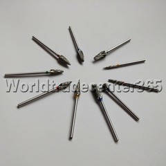 Dental Lab Polishing Bur Drills Tungsten Steel Carbide Burs Burrs 2.35MM 6 Types