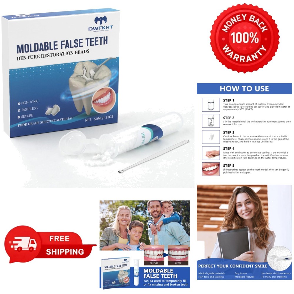 Tooth Replacement Missing Teeth, Teeth Filling Kit Permanent with Tool BEST ONE