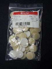 Bag of (72) Ace Glass 19mm x 3mm Silicone-Bonded White PTFE Face Septum 12908-60
