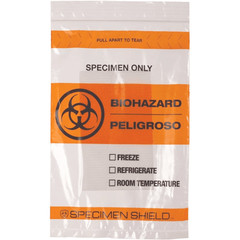 (10) Specimen Shield Absorbent 2 Mil Zip-Closure Biohazard Bags 6″ x 9″ Clear