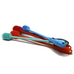 Silicone Bottle Brush, Bottle Cleaner, 12.5″, Steel Rod, Cyan (Case of 100)