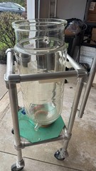 Large 45L Graduated Vessel • Bottom Drain • Side Port • Industrial Lab Equipment