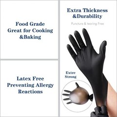 YKANG Disposable Nitrile Gloves,Latex Free Disposable Large (Pack of 100) Black