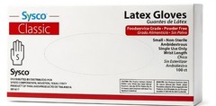 Sysco Classic Latex Gloves 100ct Box Foodservice Grade Sz Small Powder Free New