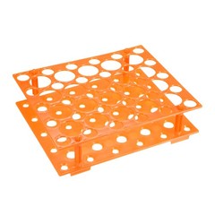 Tube Rack Polypropylene 50-Well Orange for 0.5ml, 1.5ml,10ml, 15ml, 50ml