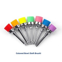 100pcs Dental Nylon Bowl Polishing Polisher Prophy Brushes Latch Soft Flat