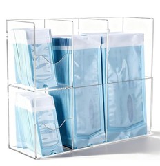 Sterilization Pouch Organizer –4-Compartment Acrylic Dispenser Holder,Wall Mount
