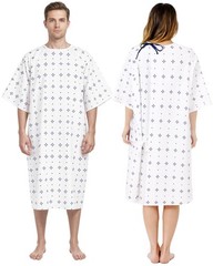 6 Pack Unisex Hospital Gowns, Patient Gowns for Women and Men with Back Tie, …