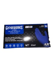 Ammex Gloveworks GWRBN49100 Blue Nitrile Powder Free Industrial Gloves, 6 Mil