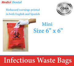 BIOHAZARD Infectious Waste Bags Red Adhesive Bag, 5 Size, Meets OSHA requirement