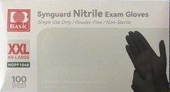 Synguard Nitrile Exam Gloves Powder-Free Black XXL 1 Box of 100