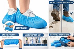1000 pcs – Disposable Shoe Covers Large – Heavy Duty Non-Woven | Fits Men 11.5