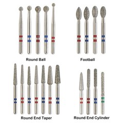 Diamond Burs Dental Zirconia Cutter Diamond Bur FG Football Round End Taper Pear