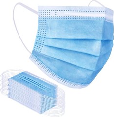 50/100 Pcs Blue Disposable Face Cover 3-Ply Filter Breathable Earloop Masks