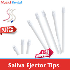 100 Tips – Saliva Ejectors Ejector CLEAR/BLUE Dental Suction Tips Disposable