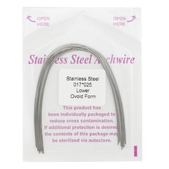 Dental Orthodontic Arch Wire Rectangular Ovoid Stainless Steel 16×16 17×25 18×25