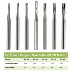 Dental Carbide Burs FG 19mm / FG SURG 25mm Long Shank Surgical High Speed