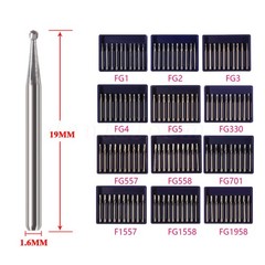 10pc/1pack Fresas de acero de carburo tungsteno FG redondas Drill Alta velocidad