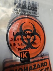 Free Shipping 100 BIOHAZARD BAGS 6×9 ECONO-ZIP SPECIMEN TRANSPORT CLEAR LAB-LOC