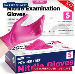 Supmedic Nitrile Exam Gloves, 4 Mil 100 Pcs Powder-Free Latex-Free Cooking Food-