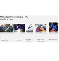 Disposable Gloves, (TPE) Powder Free/Non Sterile/Ambidextrous – 100 Count-Blue