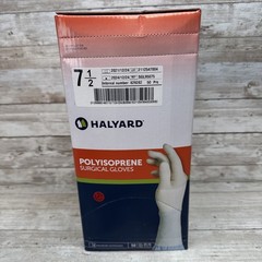 HALYARD Polyisoprene Surgical Gloves Size: 7.5 *1 Box 50 Pair* *See Date*12-24