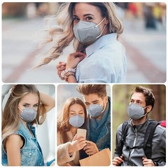 50/100 Black KN95 Protective 5 Layer Face Mask Disposable Respirator USA Seller