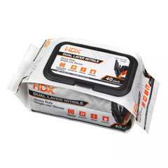 HDX Dual Layer Nitrile Heavy Duty Single Use Chemical Resistant Gloves – 40 Ct.