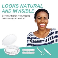 YAFIYGI 2 Pairs Snap on Dentures for Women & Men, Comfortable & 7 Piece Set