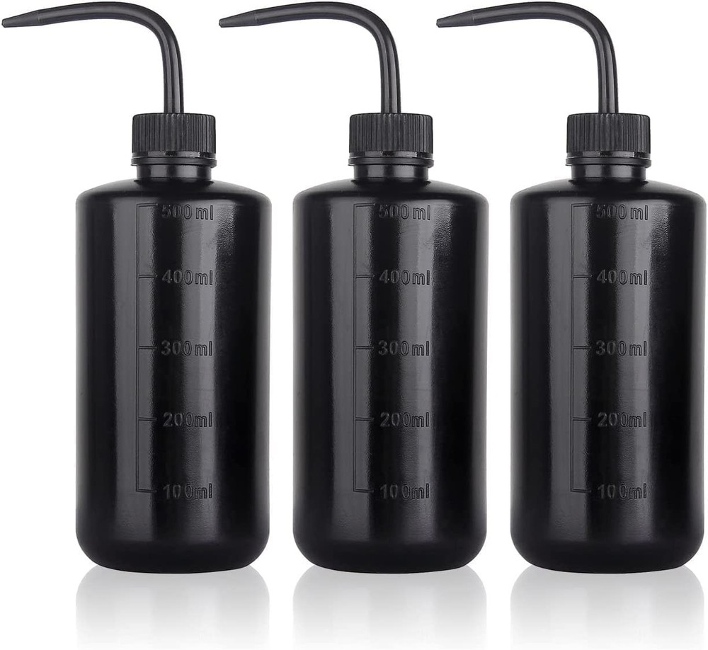 Melphoe Tattoo Wash Bottle Squeeze 3Pcs 500ml Squirt 3*500ml, Black