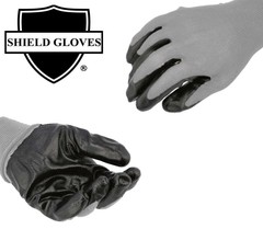 12-24 Black Nitrile Coated Plam Nylon Industrial Work Non-Disposable Gloves