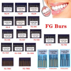 FG Round Dental Burs, 19mm (Pack of 10-100), Carbide for High Speed Handpiece