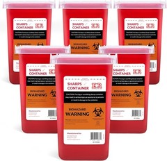 Secure 6 Count Sharps Container with Split Lid